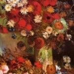 Obraz Vincenta van Gogha "Martwa natura z polnymi kwiatami i różami".